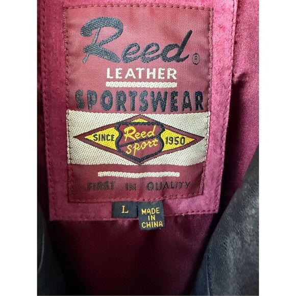 Vintage Reed Leather Sportswear Burgundy Genuine Leather jacket - Picture 8 of 12
